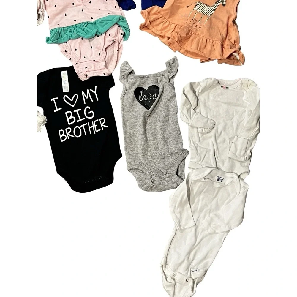 Baby Girl‎ 0-3 Mos Carters Guess Old Nany Pink Outfits Tops Lot of 10 Items